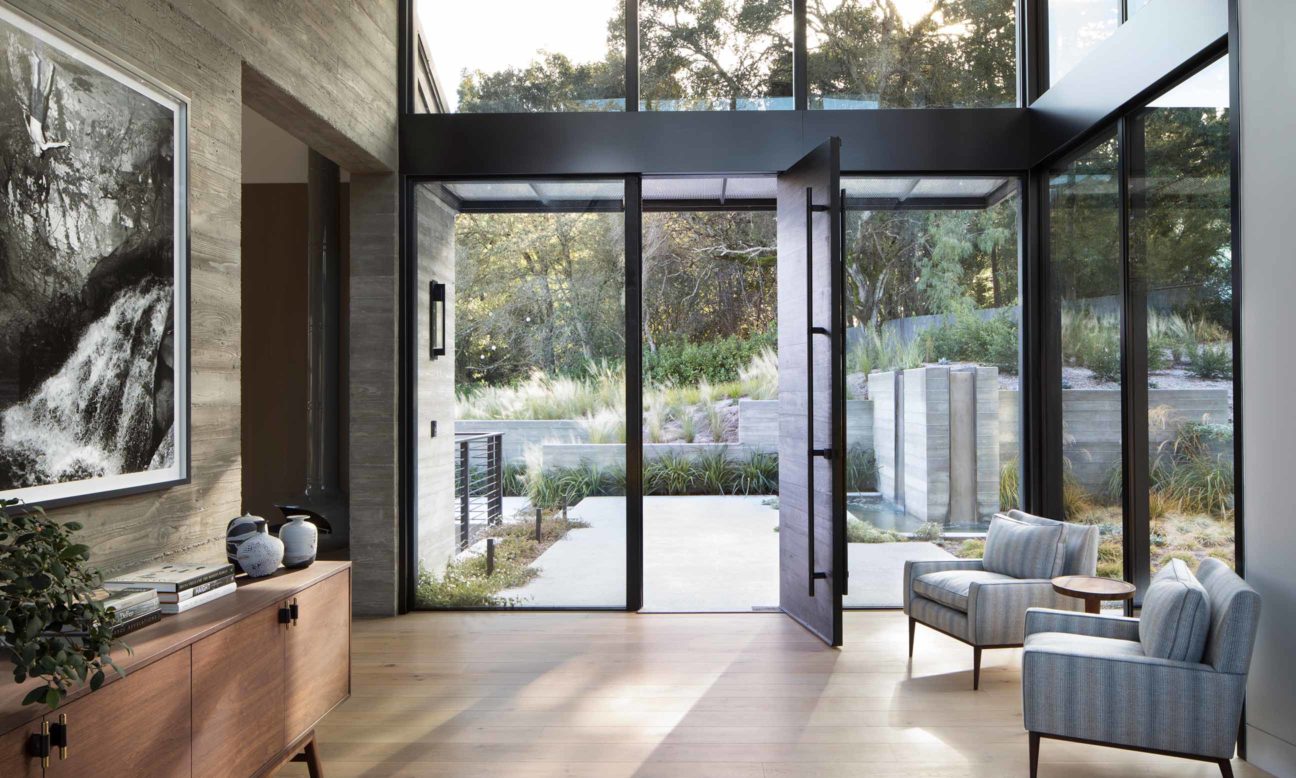 entrance area of modern farmhouse