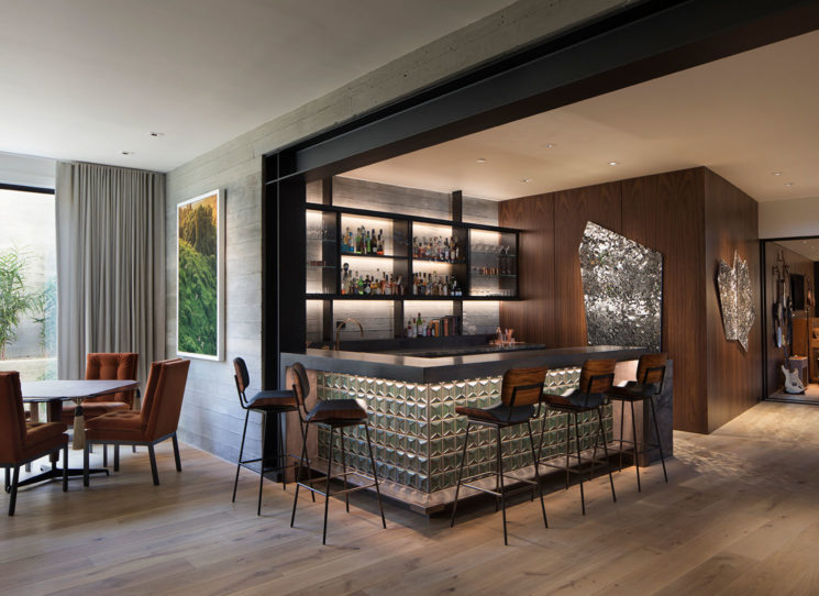 bar seating in modern farmhouse